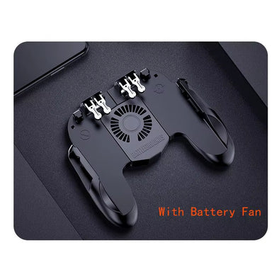 Smartphone Game Trigger Controller Joystick with Cooling Fan for FPS PUBG Iphone Ios Android Smartphone Gamepad Fan Cooler
