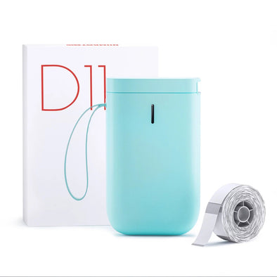 D11 Label Maker with Tape, Mini Bluetooth Wireless Label Printer Inkless Labeler Sticker Portable Rechargeable Label Printer Machine (Green)
