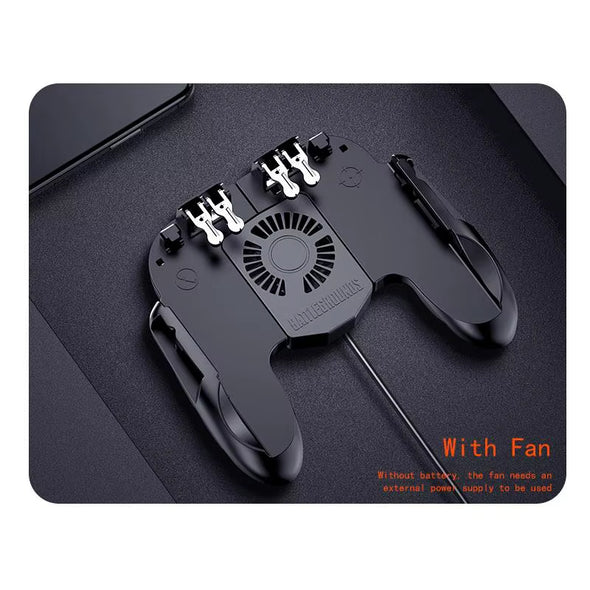 Smartphone Game Trigger Controller Joystick with Cooling Fan for FPS PUBG Iphone Ios Android Smartphone Gamepad Fan Cooler