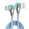 Fast Charging Cable 180 Degree Elbow Rotation USB a to Type C Cable with Light Zinc Alloy Braided Data Cable USB Micro Charger