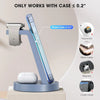 Wireless Charger - 3 in 1 Charging Station Compatible for Iphone & Iwatch - Charging Stand Dock for Airpods (Blue)
