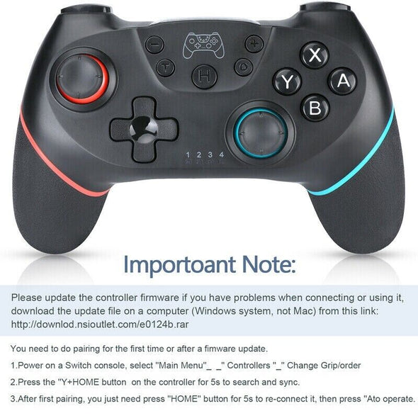 Wireless Pro Controller Gamepad for Nintendo Switch Joypad Joystick Remote USA