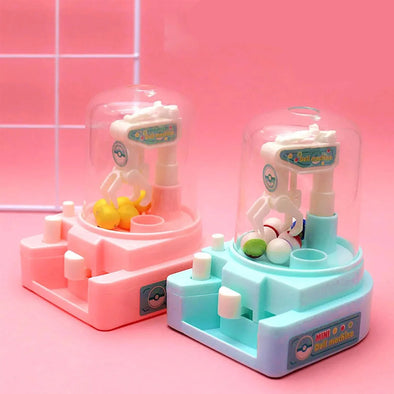 Mini Candy Claw Machine Toy Candy Grabber Manual Cute Candy Catcher Machine with 6 Balls Early Education Handheld Catch Toy for Kids Children Best Birthday Gift for Kids